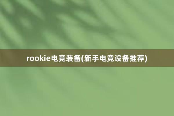 rookie电竞装备(新手电竞设备推荐)