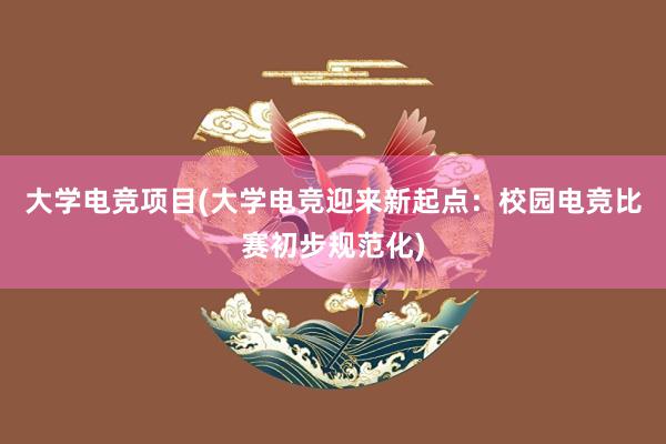 大学电竞项目(大学电竞迎来新起点：校园电竞比赛初步规范化)