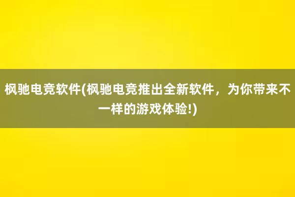 枫驰电竞软件(枫驰电竞推出全新软件，为你带来不一样的游戏体验!)