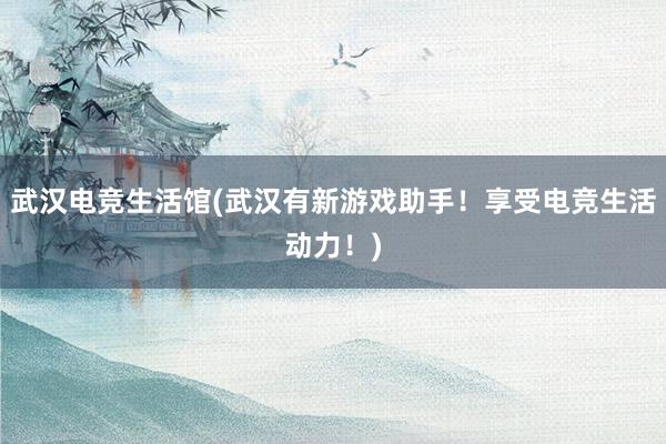 武汉电竞生活馆(武汉有新游戏助手！享受电竞生活动力！)