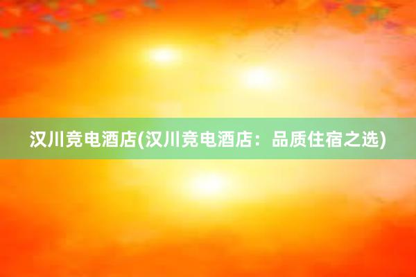 汉川竞电酒店(汉川竞电酒店：品质住宿之选)