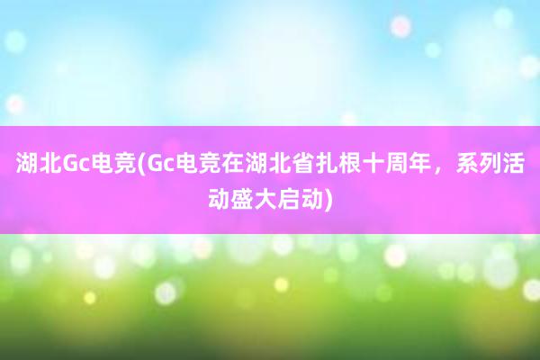 湖北Gc电竞(Gc电竞在湖北省扎根十周年，系列活动盛大启动)