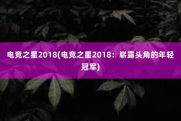 电竞之星2018(电竞之星2018：崭露头角的年轻冠军)