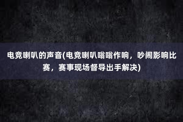 电竞喇叭的声音(电竞喇叭嗡嗡作响，吵闹影响比赛，赛事现场督导出手解决)