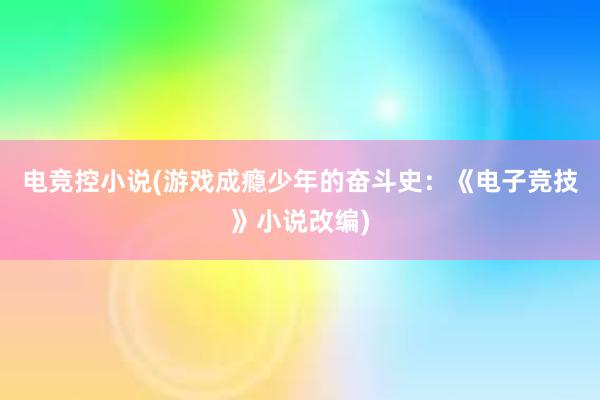 电竞控小说(游戏成瘾少年的奋斗史：《电子竞技》小说改编)