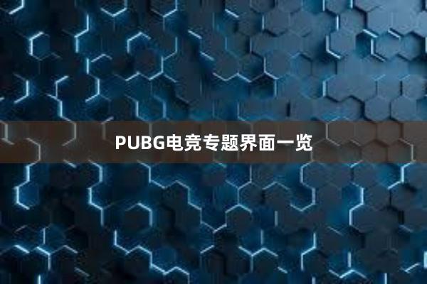 PUBG电竞专题界面一览