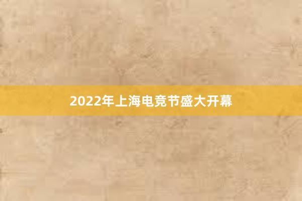 2022年上海电竞节盛大开幕