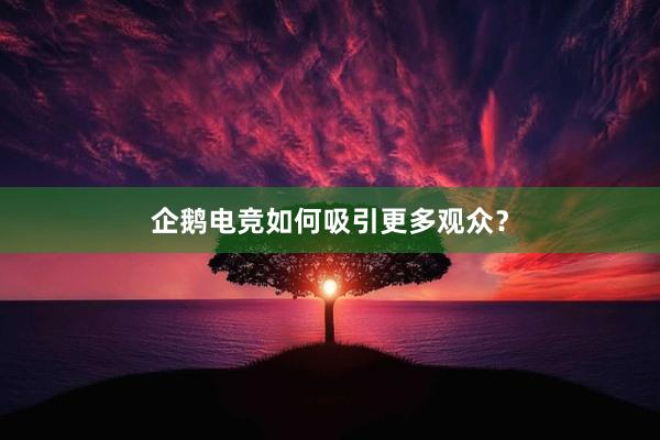 企鹅电竞如何吸引更多观众？