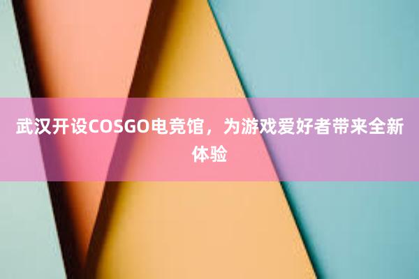 武汉开设COSGO电竞馆，为游戏爱好者带来全新体验