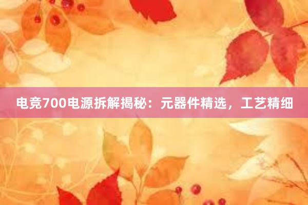 电竞700电源拆解揭秘：元器件精选，工艺精细