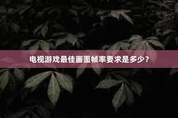 电视游戏最佳画面帧率要求是多少？